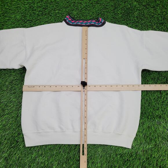 Vintage Native-American Ringer Sweatshirt Womens Large 22x22 USA - Picture 7 of 15